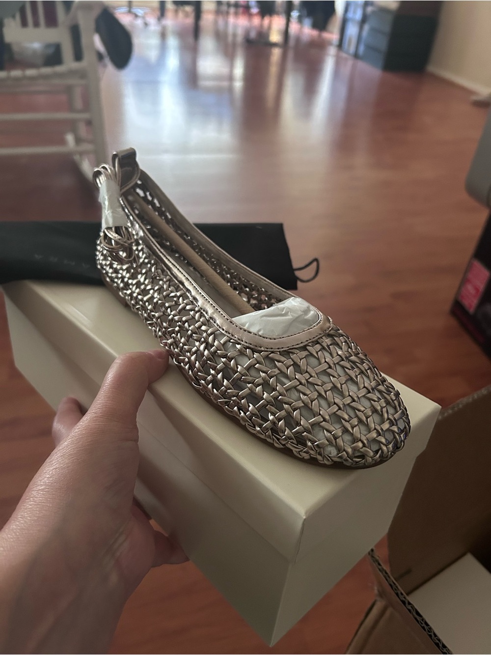 Yosi Samra gold flats new with tags, size 7